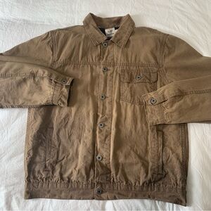 Flint And Tinder Flannel-Lined Waxed Trucker Jacket